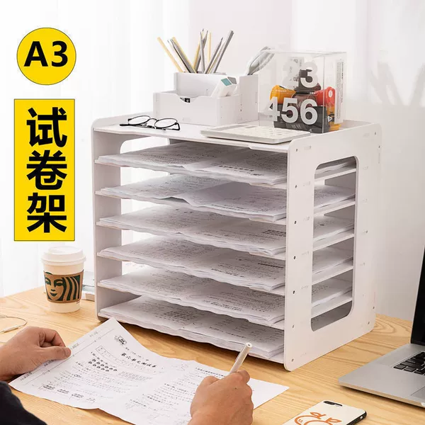 7 -layer A3 test paper classification shelf [Gift Practical Storage Box]
