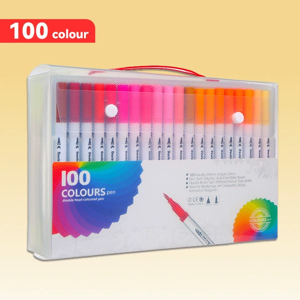 Double-sided watercolour, crayons, 100 colors