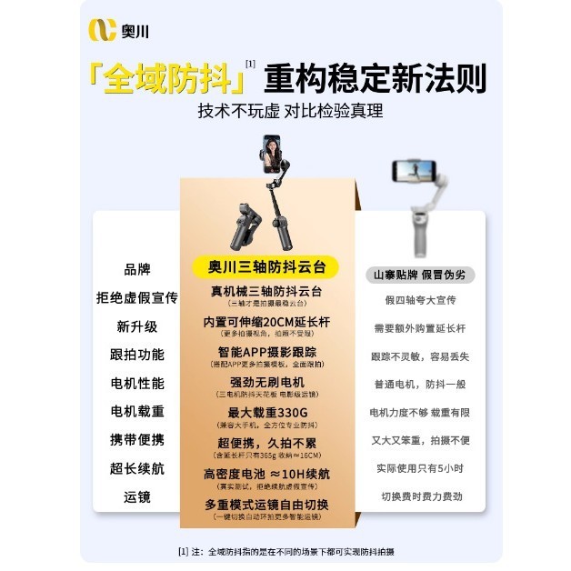 Smart x2手机云台稳定器手持拍摄三轴防抖拍照神器直播便携平衡杆|undefined