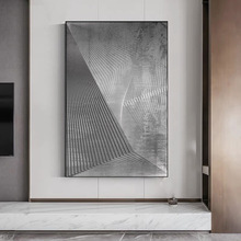 巨幅黑白灰工業風裝飾畫客廳沙發背景牆玄關掛畫超大氣現代落地畫
