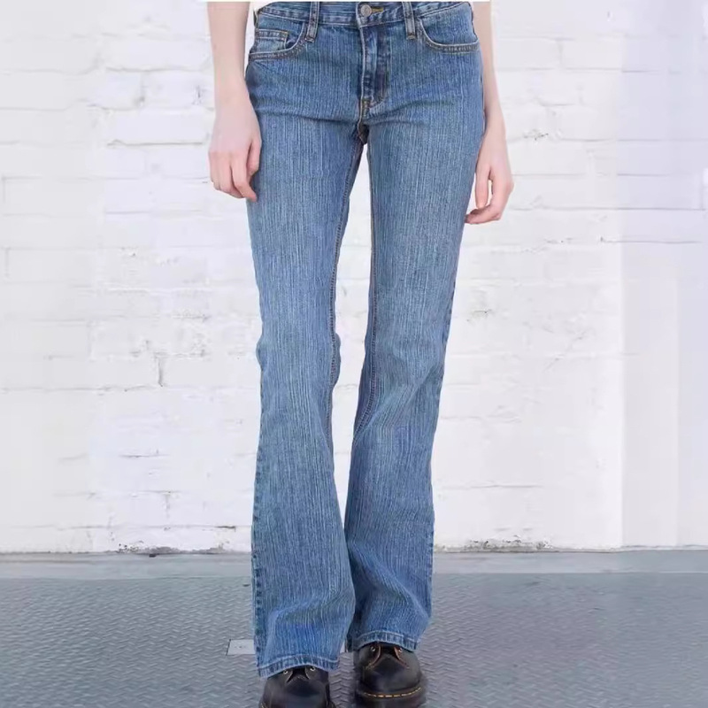 Bm Style Replacement Jeans Bootcut Pants 90‘S Jeans Female Bm Sexy Slim Low Waist Long Pants