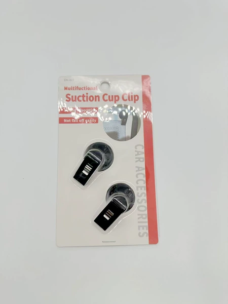 A pair of black suction cup clips (blister pack)