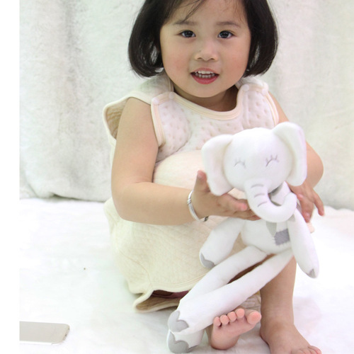 BBSKY Baby Sleeping Doll Plush Doll Toy Bow Soothing Doll Bear