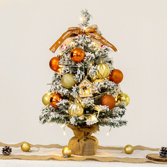 New Flocked Mini Christmas Tree with Simulated Snow Package, 45/60cm Desktop Ornament Christmas Decoration