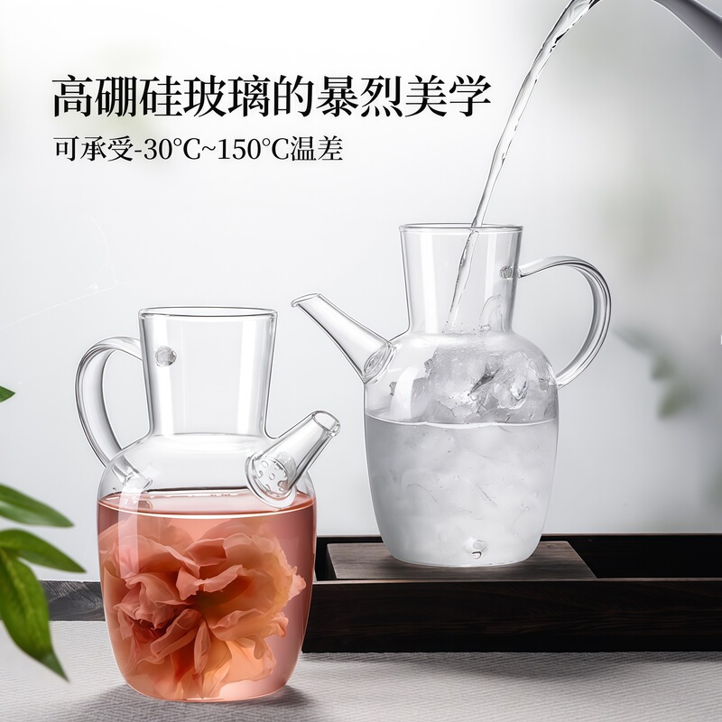 High borosilicate glass imitation Song Dynasty water infusion teapot, large capacity, heat-resistant, suitable for rose tea, green tea, cold brew, Chinese-style teapot High borosilicate glass imitation Song Dynasty water infusion teapot, large capacity, heat-resistant, suitable for rose tea, green tea, cold brew, Chinese-style teapot