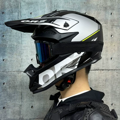 Go-Kart Rally Helmet Mountain Bike Helmet | Motosiklet kaskı (dəbilqə) - yellow-speed-with-666-colored-mirrors-includes-gloves-and-face-shield-s