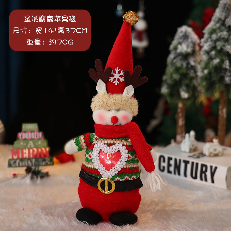 クリスマス装飾品麻布愛リンゴ袋創意公仔キャンディー袋子供プレゼント袋卸売り|undefined