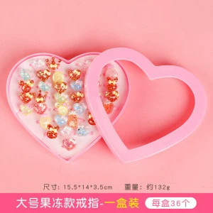 Children's ring, accessory, cartoon plastic storage system for early age, Birthday gift