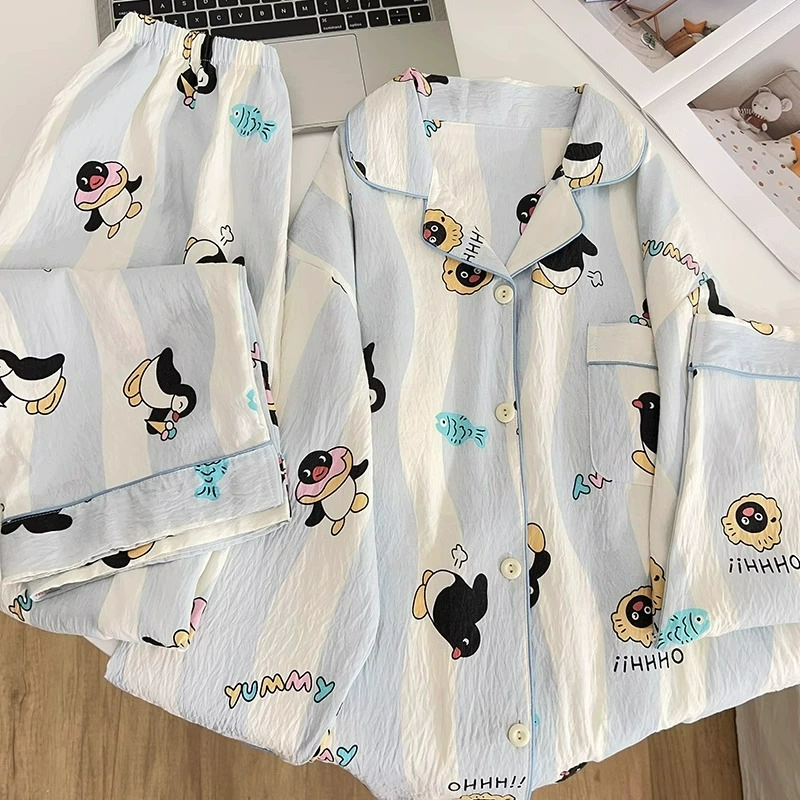 Женские пижамы с облачным хлопком и далматинской собакой, осенне-весенние новые брюки с длинными рукавами для женщин, милая и носибельная домашняя одежда