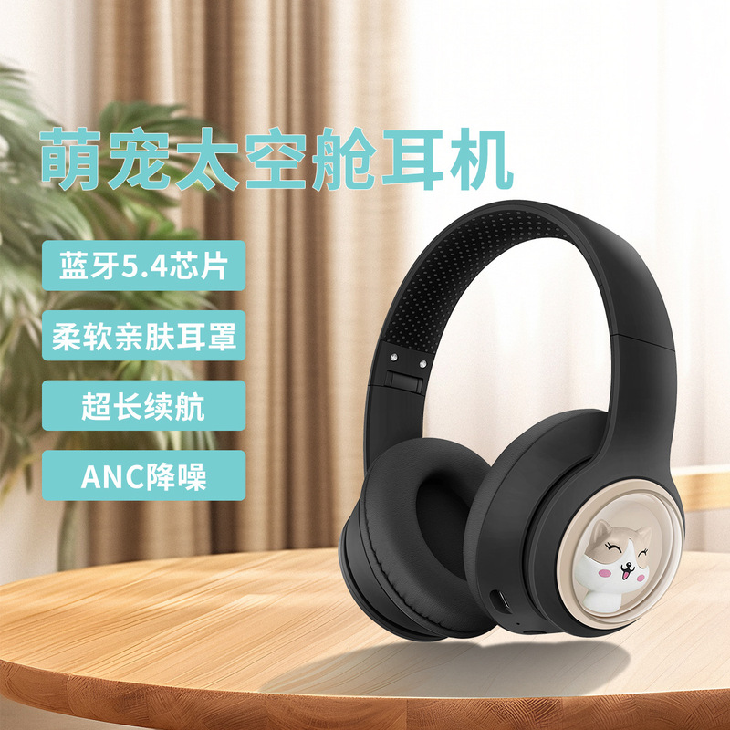 AKZ 1012 ANC Noise Reduction Cross Border Bluetooth Headset Cute Cartoon Pet Wireless Bluetooth Headset
