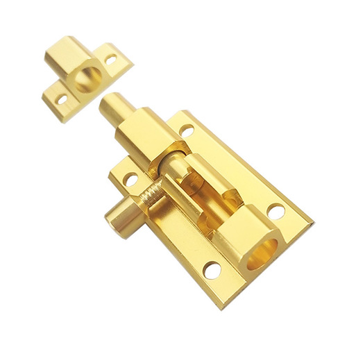 Effie Seiko aluminum latch gold color door bolt door buckle door latch F-shaped bright latch wooden door buckle high-end thickened 2 inches
