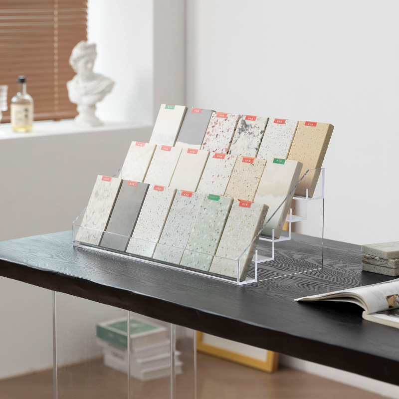 亚克力石材色板展示架橱柜门板生态板玻璃样品架瓷砖不锈钢色卡架