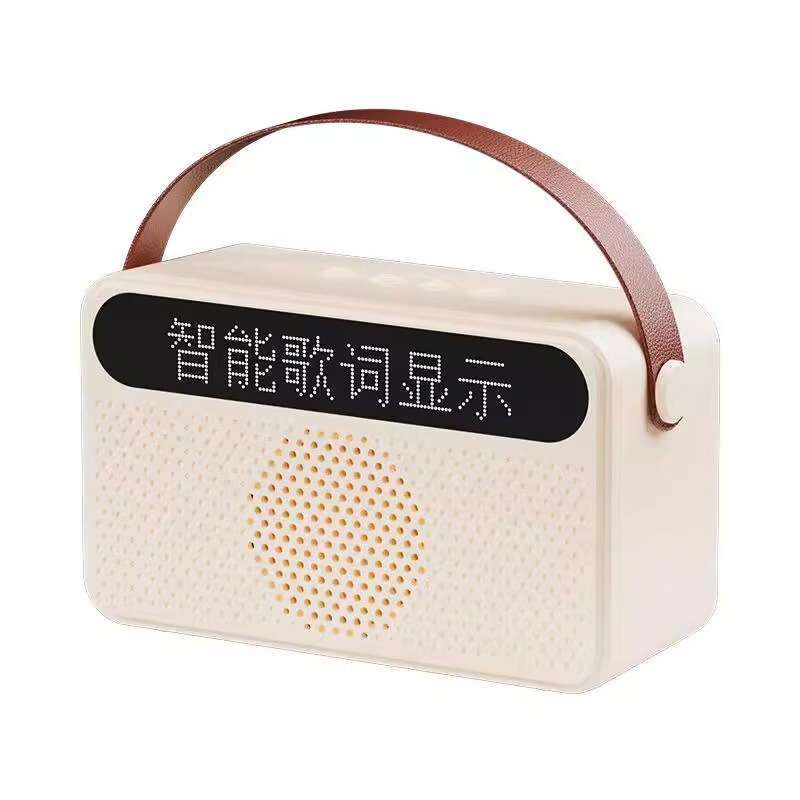 新款歌词同步显示蓝牙音响便携户外带时钟收音机充电小音响|undefined