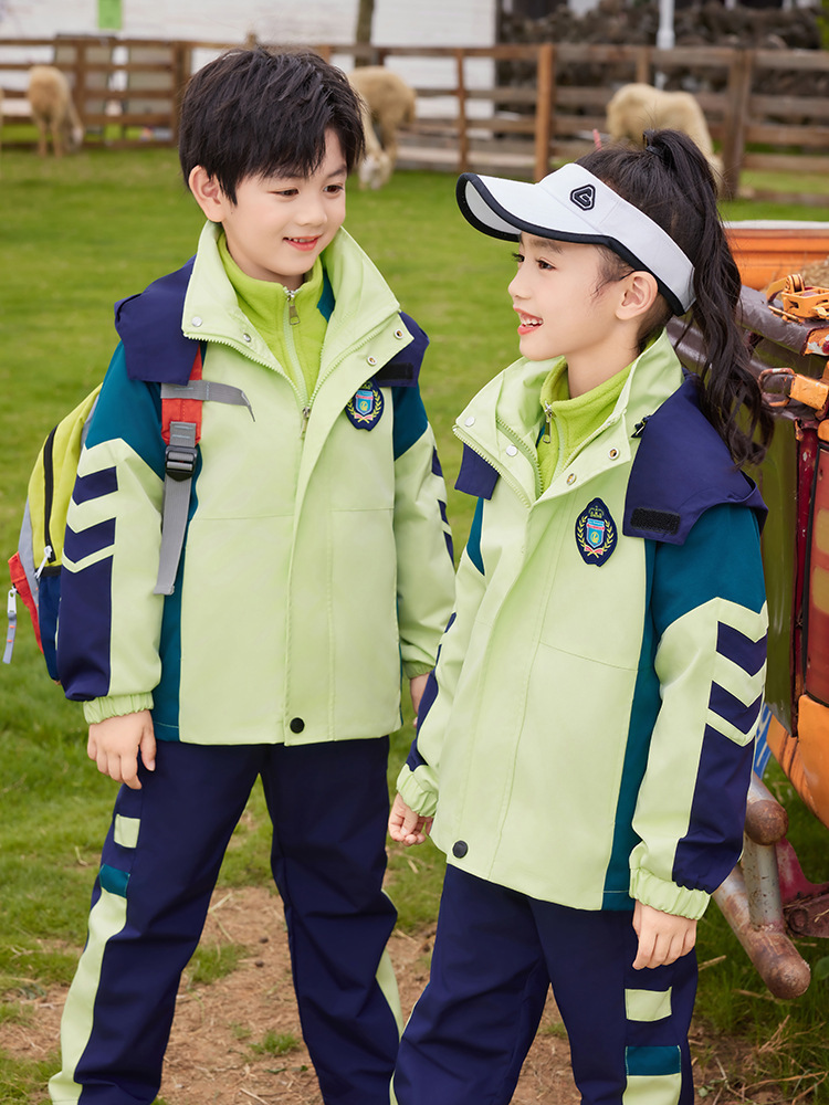 幼儿园园服秋冬装冲锋衣三件套五件套一年级班服小学生校服套装冬