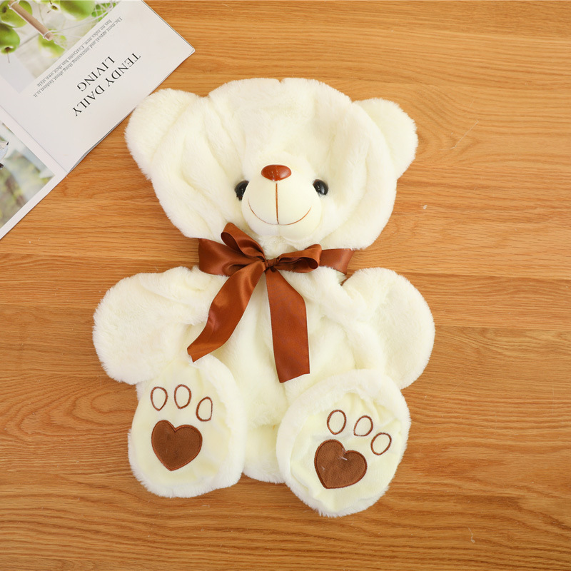 Linda postura sentada muñeca de oso de peluche cáscara de cuero semiacabado juguete de peluche abrazo muñeca de oso muñeca de cuero semiacabado