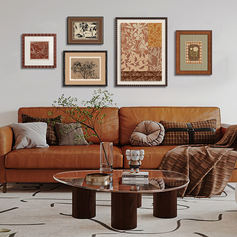 Elegant French Mid-Century Style Living Room Background Wall Decorative Painting, American Retro Dining Room, Entryway, and Study Room Combination Wall Art Elegant French Mid-Century Style Living Room Background Wall Decorative Painting, American Retro Dining Room, Entryway, and Study Room Combination Wall Art