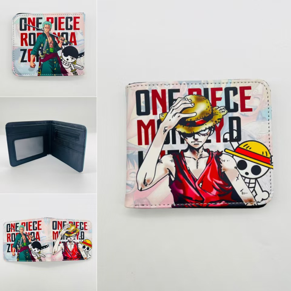 One Piece One Piece Cartera de dibujos animados japoneses Luffy Choba Solon plegable estudiantes PU cartera de cuero corta