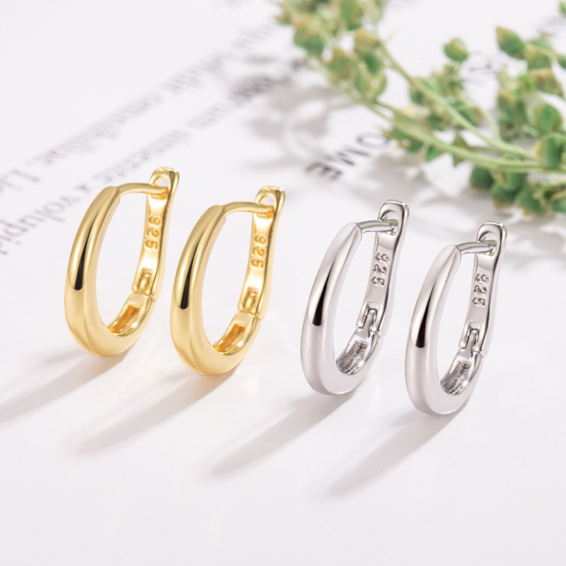 High-End, Simple and Versatile Plain Hoop Earrings, Niche Design, Exquisite Hoop Earrings, Accessible Luxury Fashion Earrings