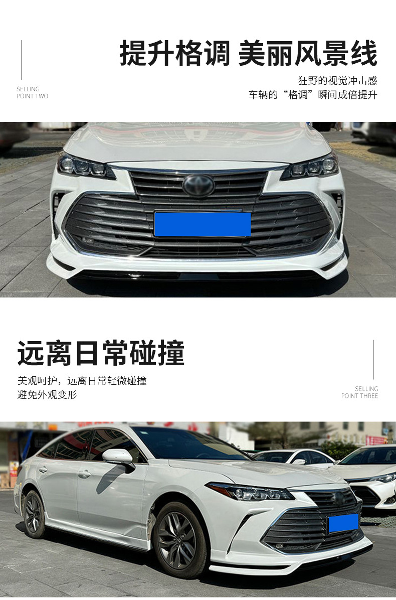 Suitable for 2019-2023 Toyota Avalon In-Stock Body Kit with Front and Rear Lip, Side Skirts, and Modified Parts