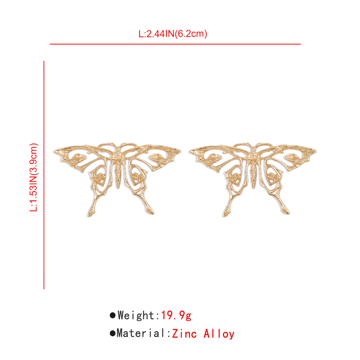 Fashion Butterfly Alloy Plating Womenu0027S Ear Studs 1 Pair