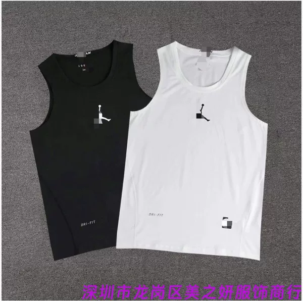 Air Jordan tight-fitting sports vest, high-elasticity, quick-dry, for basketball, fitness training, athletics, sleeveless, breathable, for men