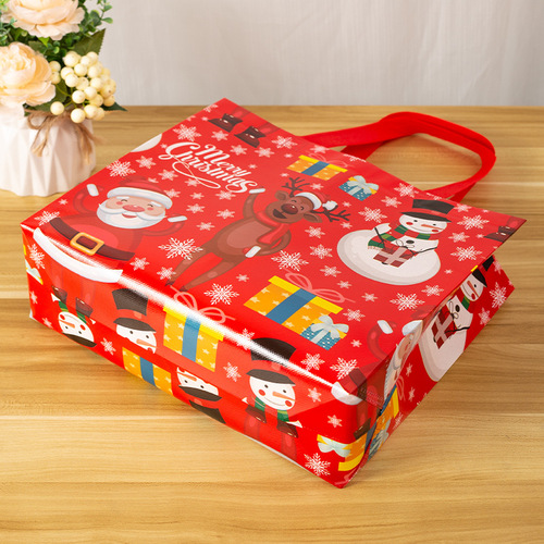 Christmas gift bag manufacturer wholesale non-woven portable laminated bag printing non-woven bag hot stamping logo