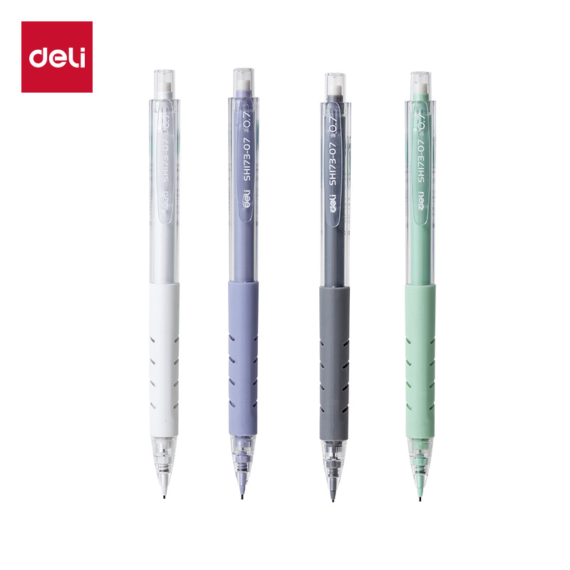 DELIGO SH173 lápiz de actividad simple y pequeño lápiz automático de estudiantes fresco 0.7 lápiz de presión 0.5mm lápiz transparente