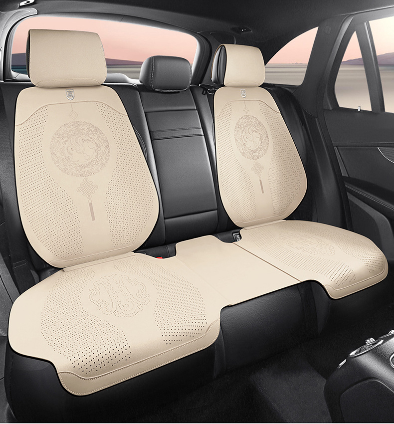 National Fashion Chinese Knot Car Seat Cushion Suede Four Seasons Universal Small Man Waist Half Bag Summer Suede Saddle Cushion Only