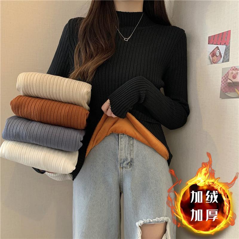 Black fleece base body-friendly winter fashionable keep warm knitted…