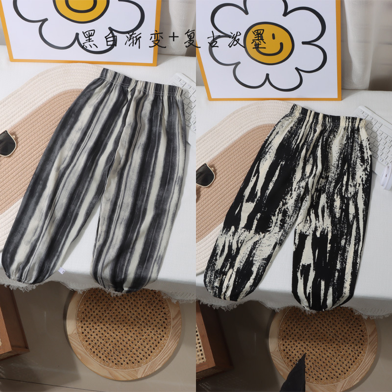 Pantalones infantiles de verano para niños, pantalones de nueve puntos para mujeres, pantalones anti-mosquitos coreanos, pantalones de lámpara, dos paquetes image 12