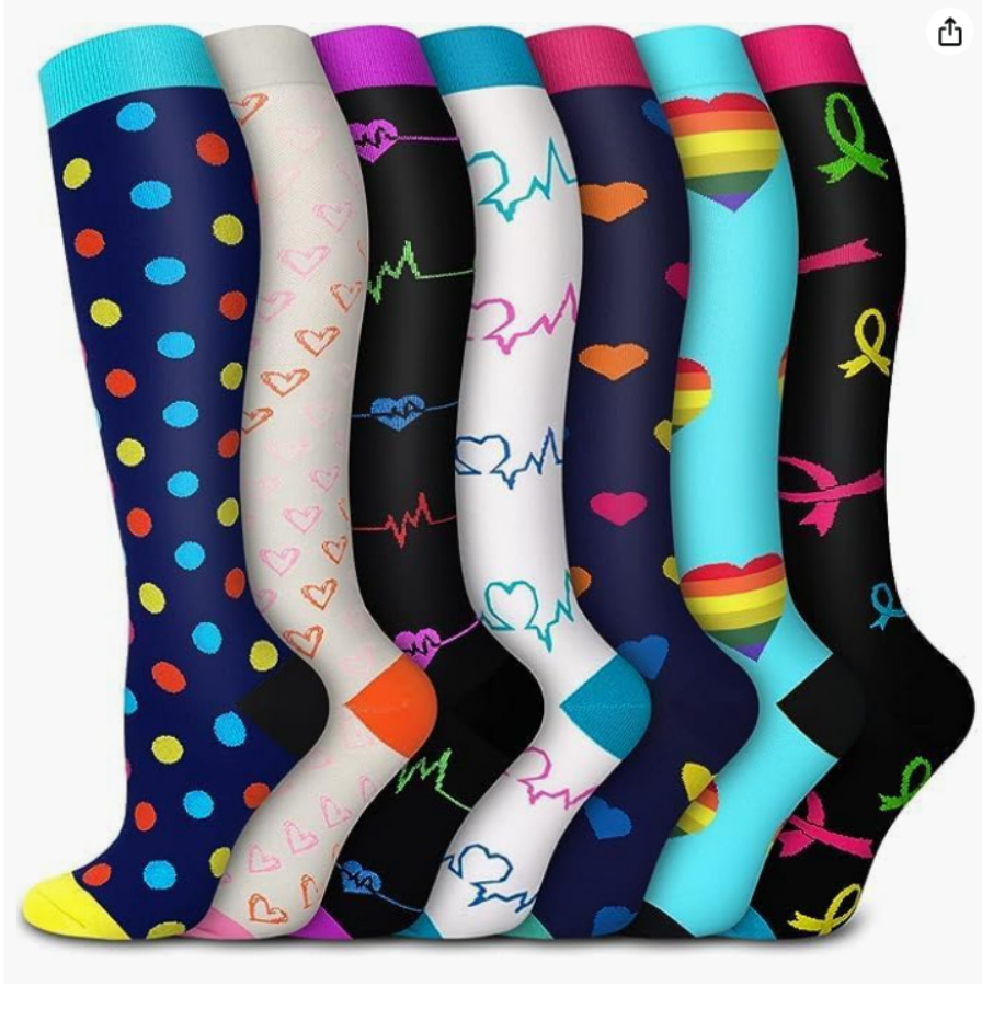 Calcetines de compresión transfronterizos Calcetines de pantorrilla Calcetines elásticos Deportes Ciclismo Correr Calcetines de yoga Calcetines de compresión de tubo largo para hombre Spot para mujer