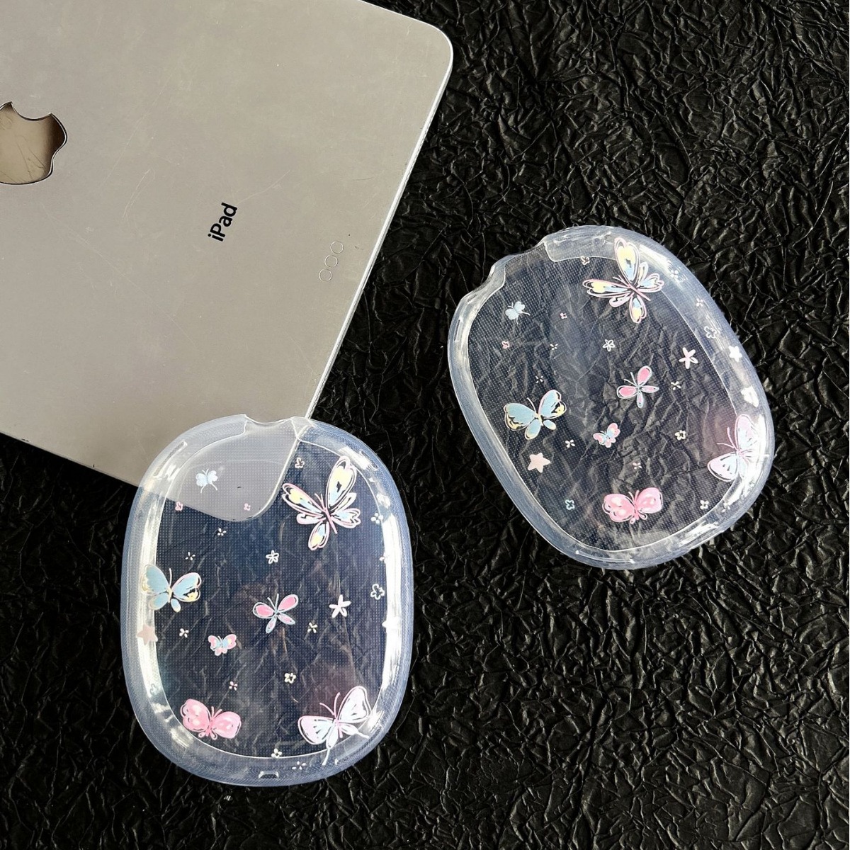 简约蝴蝶Airpods Max保护套头戴式蓝牙耳机耳罩透明装饰配件适用