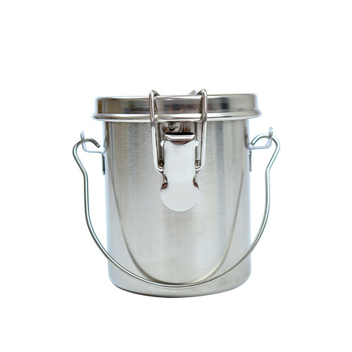 Art stainless steel oil painting pen washer can carry oil painting single oil pot double stainless steel oil pot oil painting pen washer bucket