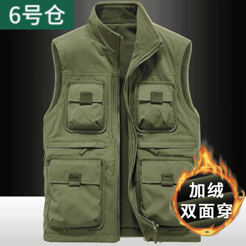 多口袋马甲秋冬工装休闲马甲钓鱼登山户外新款加绒马甲|undefined