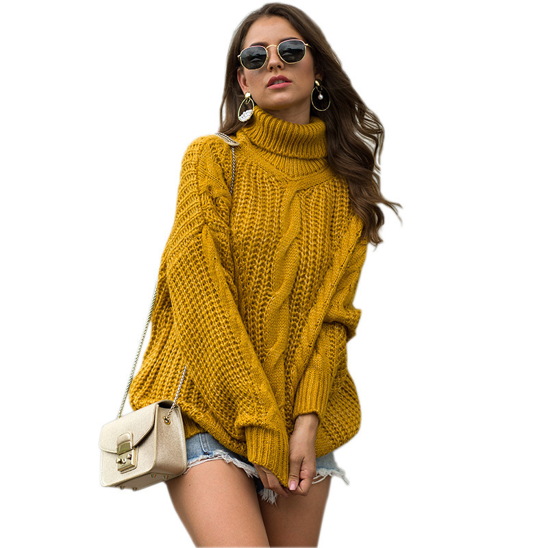 Suéter de punto estilo universitario para mujer, otoño-invierno 2026, el suéter de cuello alto de punto grueso más vendido en Amazon para mujer.