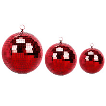 LT2025新品红色镜面球迪斯科球反光玻璃球婚庆婚礼派对圣诞装饰球