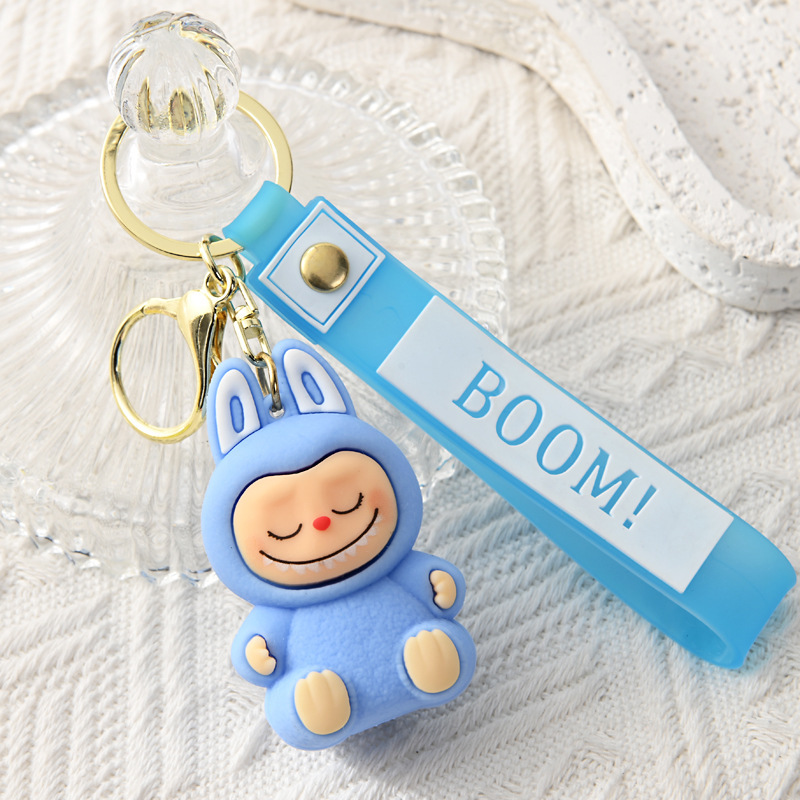 漫画 labubu キーホルダーシリコーンかわいいカーバッグ小さなギフト表現 labubu キーチェーン卸売|undefined