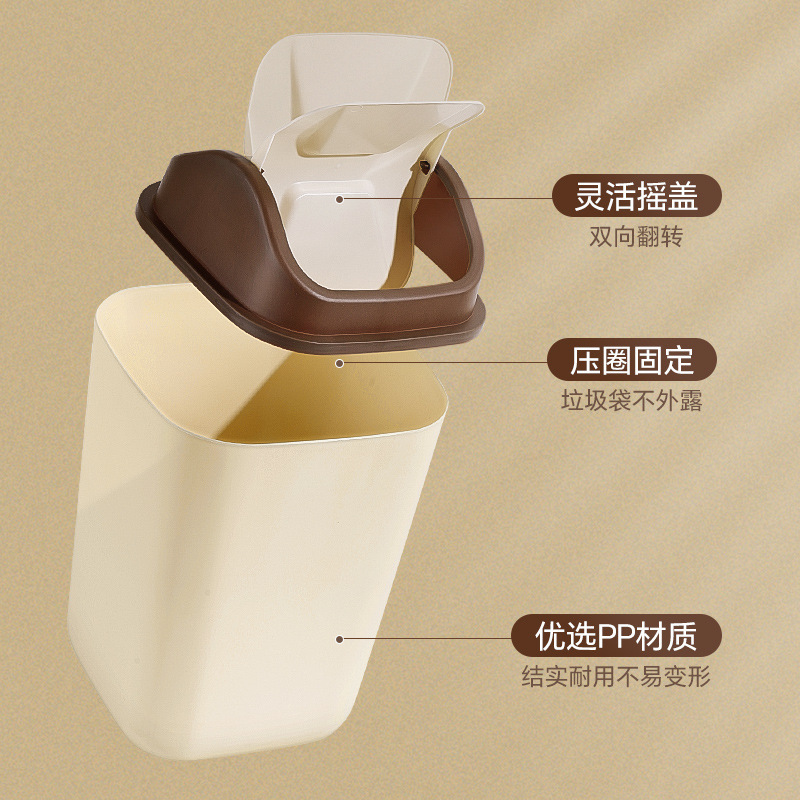 蓋付きゴミ箱、家庭用キッチン、バスルーム、リビングルーム、蓋付き高級大型大容量圧力リングゴミ箱|undefined
