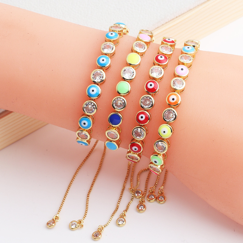 Fashion Devilu0027S Eye Copper Bracelets Inlay Zircon Copper Bracelets