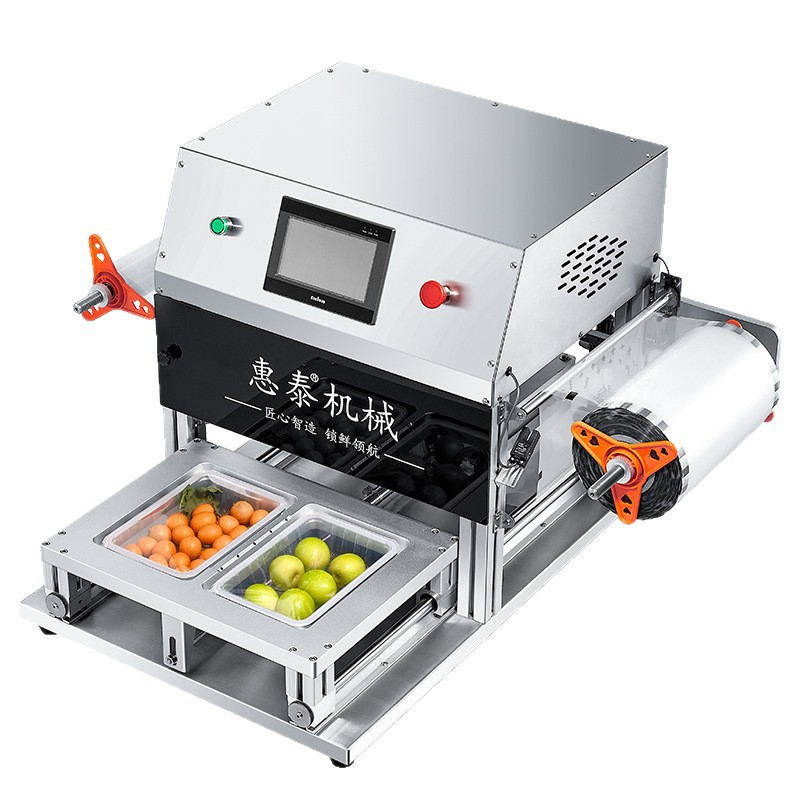 Máquina de sellado de cajas de comidas llenas de nitrógeno comercial cerradura de aire fresco totalmente automática de escritorio aire acondicionado máquina de envasado fresco máquina de envasado de alimentos cocidos