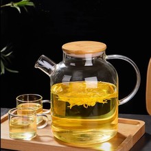 高硼硅玻璃冷水壶家用大容量泡茶壶凉白开水四季壶简约透明凉水壶