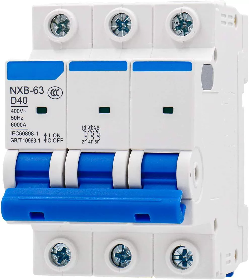 Baomain мини-автоматический выключатель NXB-63 D40 AC 400V 40Amp 3 полюса DIN рейка