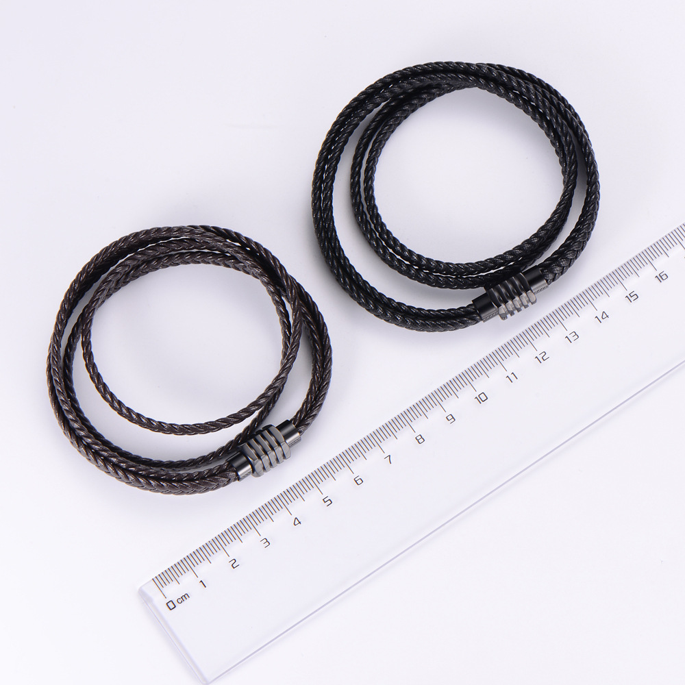13g Weight Vacuum Plating Gold Plating Process Luxurious 304 Stainless Steel No Inlaid 18K Gold Plated Vacuum Plating Unisex Men Cord & Leather Bracelets