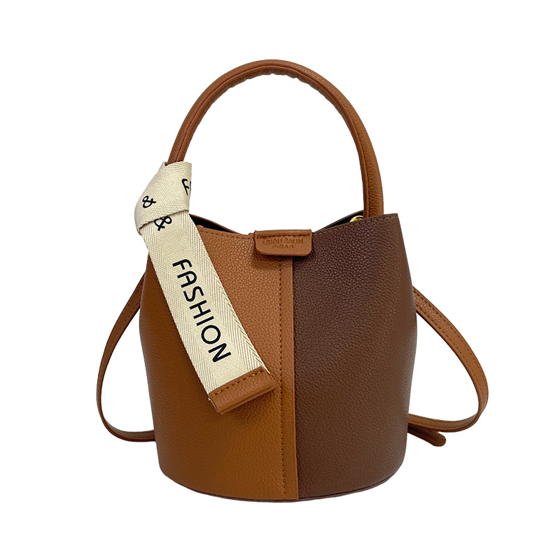 Cross-border 2025 otoño y invierno nuevo bolso de moda bolso de cubo de empalme bolso de mujer bolso de hombro bolso de moda