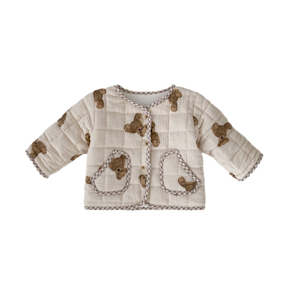 2023 Otoño e Invierno Nuevo bebé Chaqueta acolchada de algodón para niños engrosada Chaqueta acolchada de algodón a cuadros chaqueta acolchada de algodón cálido invierno Abrigo acolchado de algodón para hombres