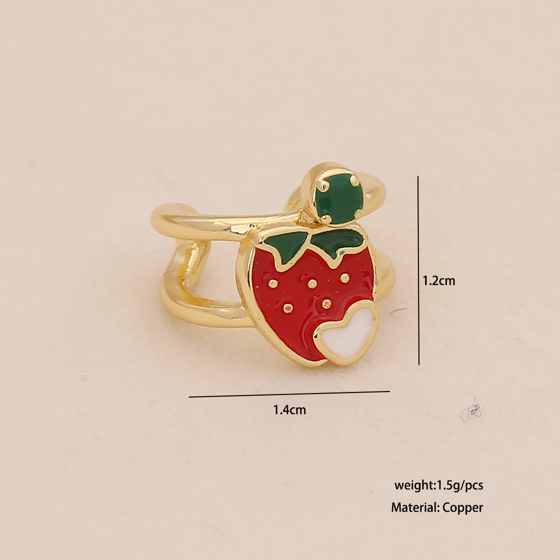 Pendientes tipo clip de cereza y fresa