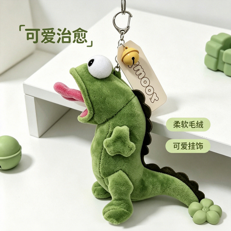 Quirky Tongue-Out Bell Lizard Plush Pendant Toy, Internet-Famous Ugly-Cute Doll Phone Keychain Backpack Decoration Quirky Tongue-Out Bell Lizard Plush Pendant Toy, Internet-Famous Ugly-Cute Doll Phone Keychain Backpack Decoration