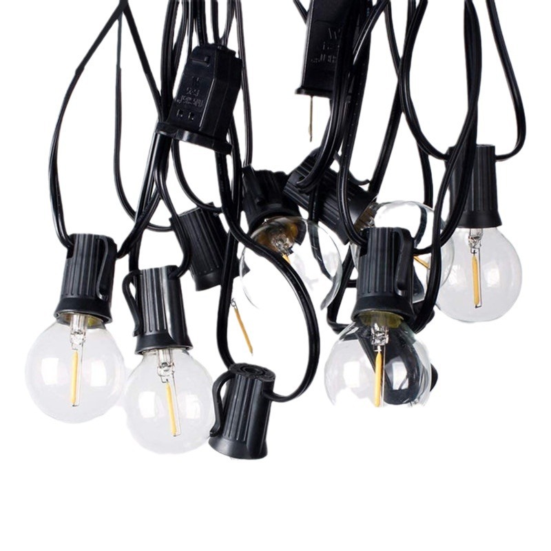 Luces decorativas para exteriores Cadena de luces G40 Cadena de luces de bombilla LED E12 Cadena de luces solares G40 Cadena de luces Edison