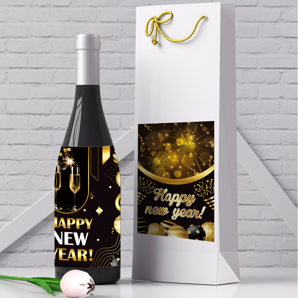 Set de Pegatinas Decorativas para Fiesta de Nochevieja, Suministros de Decoración para Fiesta de Año Nuevo, Pegatinas para Botellas de Vino image 3