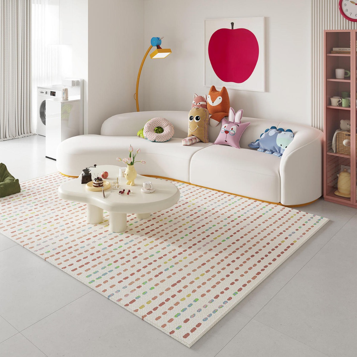 ins风圈绒地毯客厅耐脏易打理全铺地毯免洗可擦茶几毯沙发垫防滑